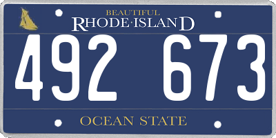 RI license plate 492673