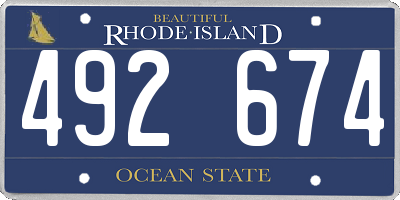 RI license plate 492674