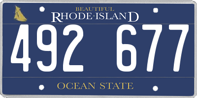 RI license plate 492677