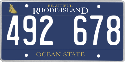 RI license plate 492678