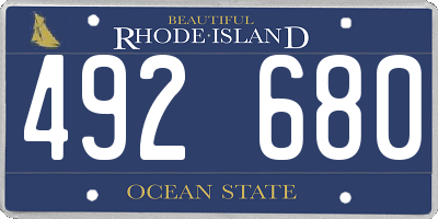 RI license plate 492680