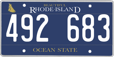 RI license plate 492683