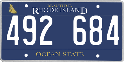 RI license plate 492684