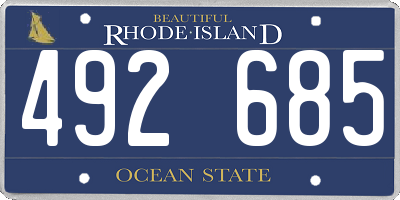 RI license plate 492685