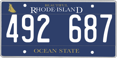 RI license plate 492687