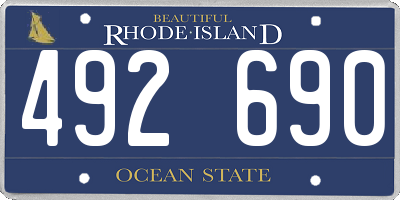 RI license plate 492690