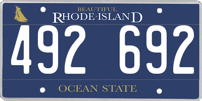 RI license plate 492692