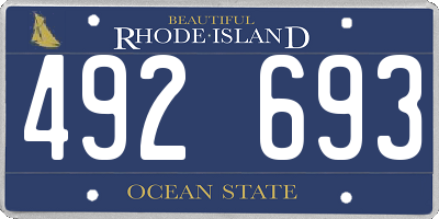 RI license plate 492693