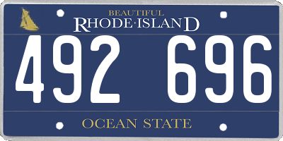 RI license plate 492696