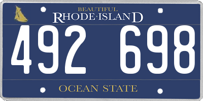 RI license plate 492698