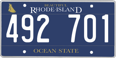 RI license plate 492701