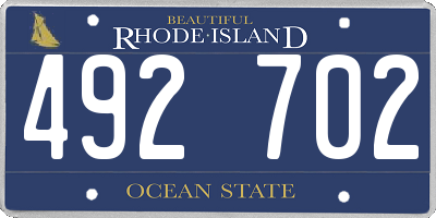 RI license plate 492702