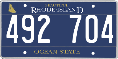 RI license plate 492704