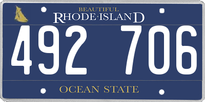 RI license plate 492706