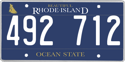 RI license plate 492712