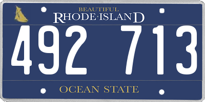 RI license plate 492713