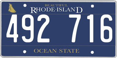 RI license plate 492716
