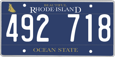 RI license plate 492718