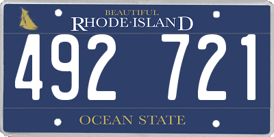RI license plate 492721