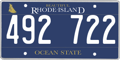 RI license plate 492722