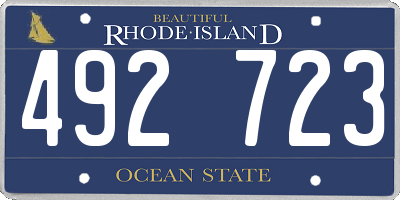RI license plate 492723