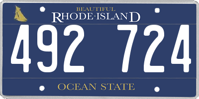 RI license plate 492724