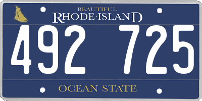 RI license plate 492725