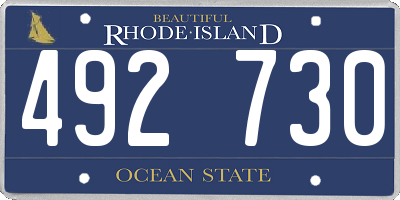RI license plate 492730
