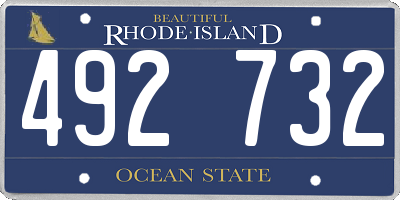 RI license plate 492732