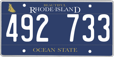 RI license plate 492733