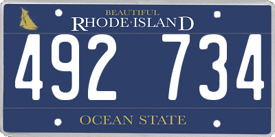 RI license plate 492734