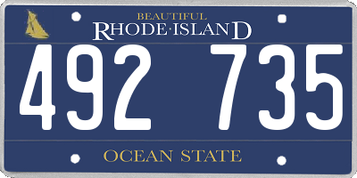 RI license plate 492735