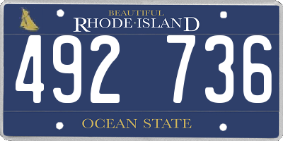 RI license plate 492736