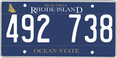 RI license plate 492738