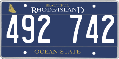 RI license plate 492742