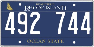 RI license plate 492744