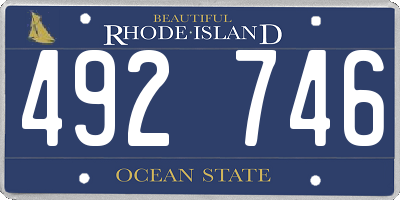 RI license plate 492746