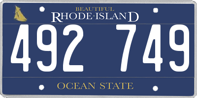 RI license plate 492749