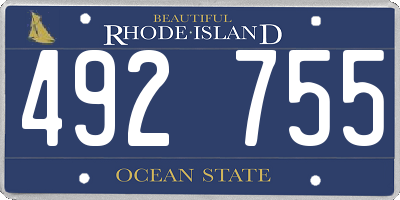RI license plate 492755