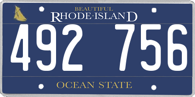 RI license plate 492756
