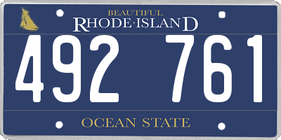 RI license plate 492761