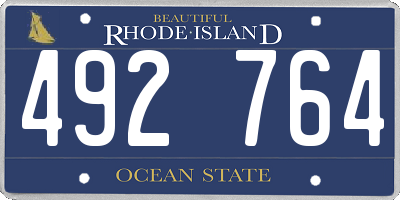 RI license plate 492764