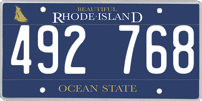 RI license plate 492768