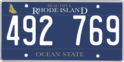 RI license plate 492769