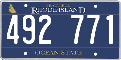 RI license plate 492771