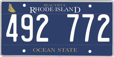 RI license plate 492772