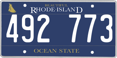 RI license plate 492773
