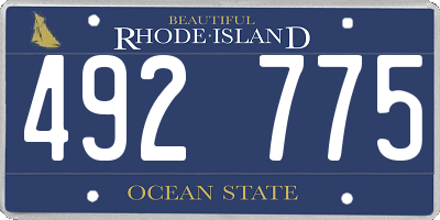 RI license plate 492775
