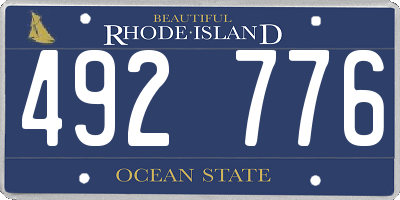 RI license plate 492776