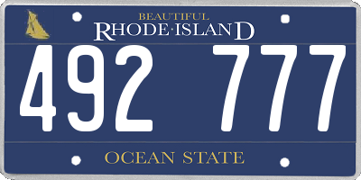 RI license plate 492777